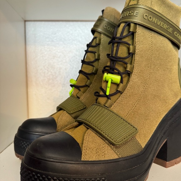 Converse Chuck Taylor All Star Hiker Boots Olive Green Heeled Gorpcore Size 8 - Picture 10 of 13